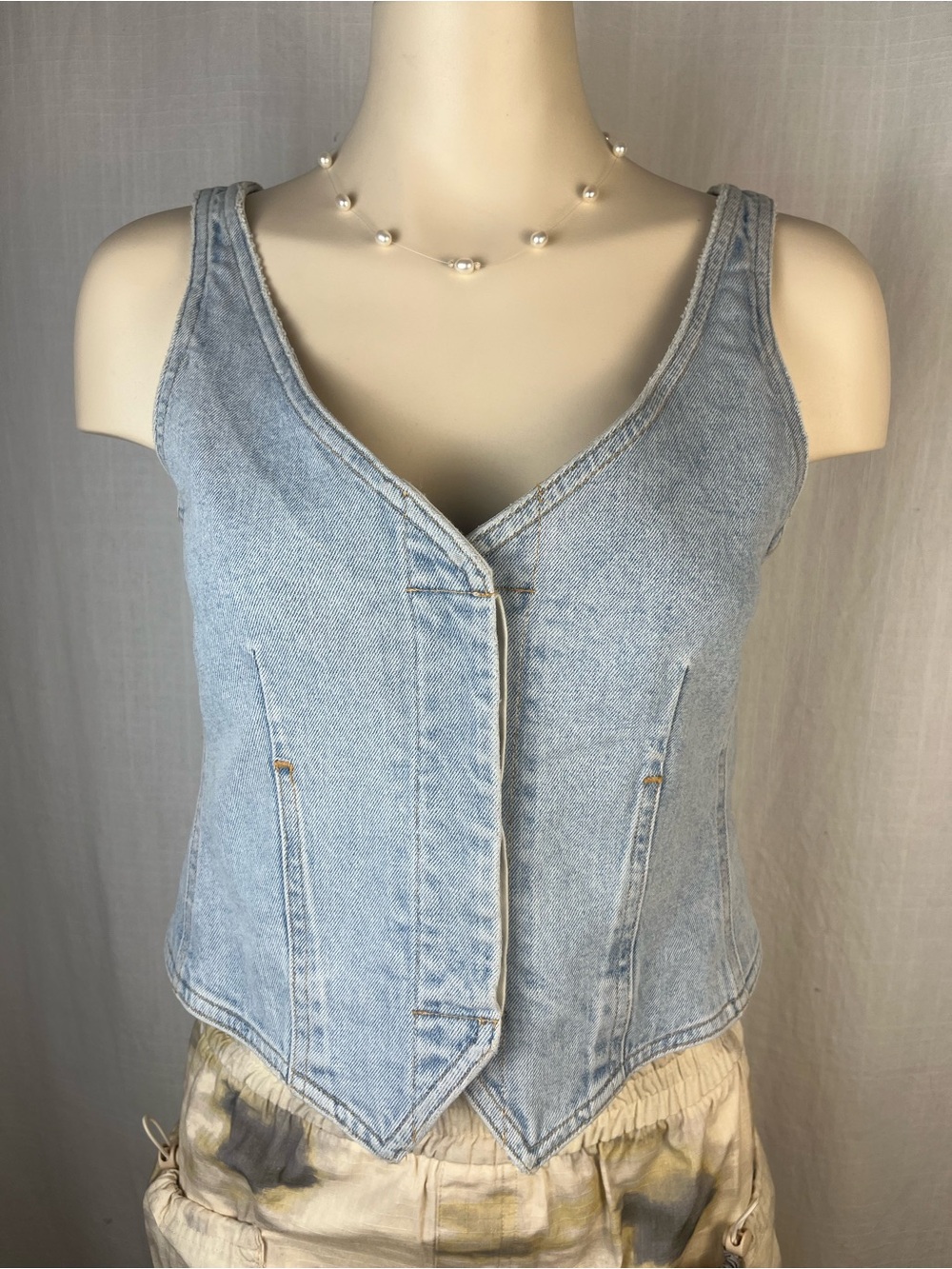 Citizens Of Humanity light blue and white denim top